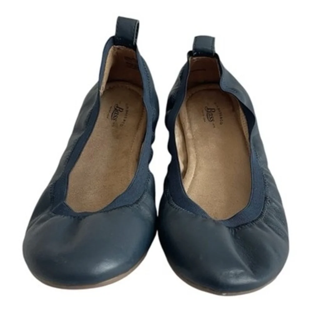 G.H. Bass & Co Lana Women’s 9.5M Blue Leather Slip-On Ballet Flats